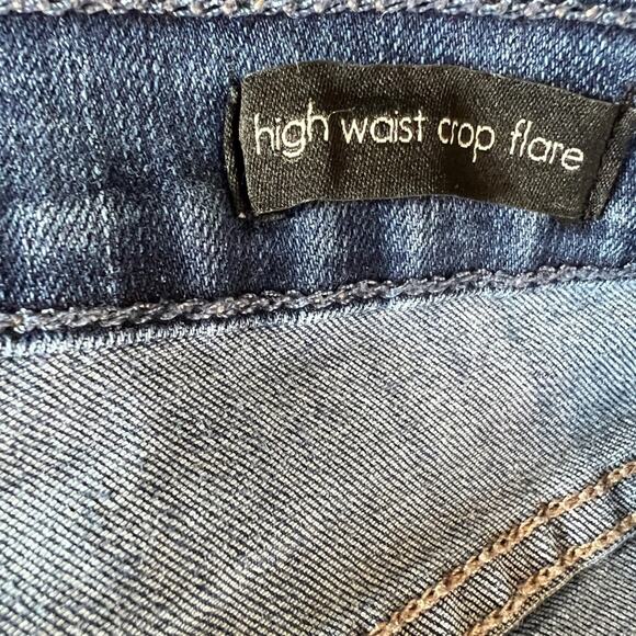 Ella Moss High Waist Crop Flare Raw Hem Medium Wash Stretch Jeans Size 30 / 10 - Picture 5 of 5
